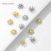 7mm Laiton Plaqué Or 14K Embouts Fleur pour Fabrication de Bracelets, Embouts pour Perles, Accessoires de Fabrication de Bijoux DIY