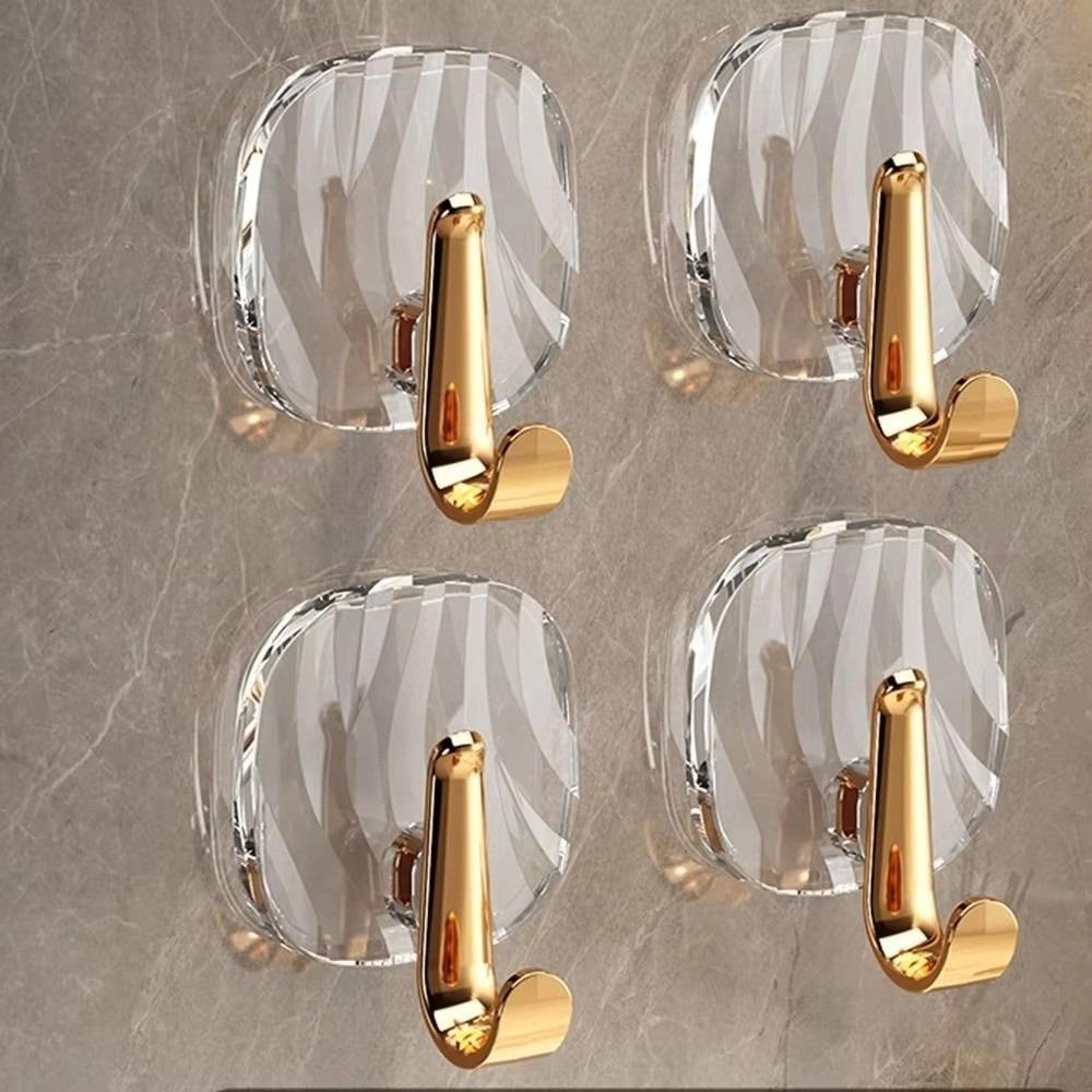 4 Pieces Set Strong Load-bearing Bathroom Hook Luxury Self Adhesive Hook  Home Organization Use