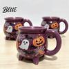 Geschenke für beste Freundinnen Damen Halloween Hexenkessel Kaffeetasse 360ml Geist Kürbis Spinnennetz Muster Einzigartige Büro Tasse Keramiktasse Gruseliges Trinkgeschirr