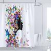 Beautiful Flower Butterfly Girl Shower Curtain Waterproof Shower Curtain Bathroom Partition Curtain Bathroom Decor Accessories