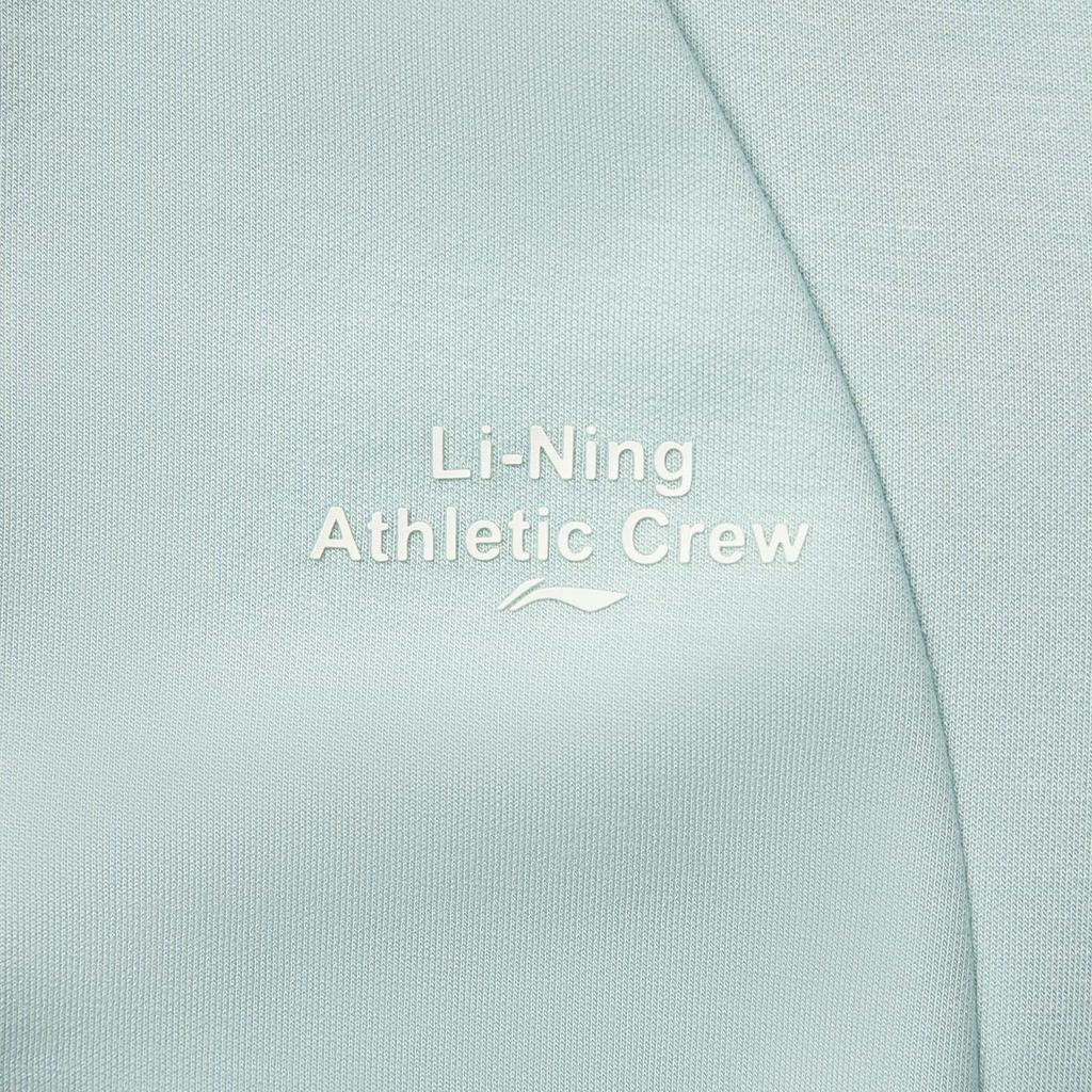 Li Ning Fitness Series Sports Casual Solid Color Hooded Zip-Up Sweatshirt Women Sweatshirt Gray-Green AWDV412-5
