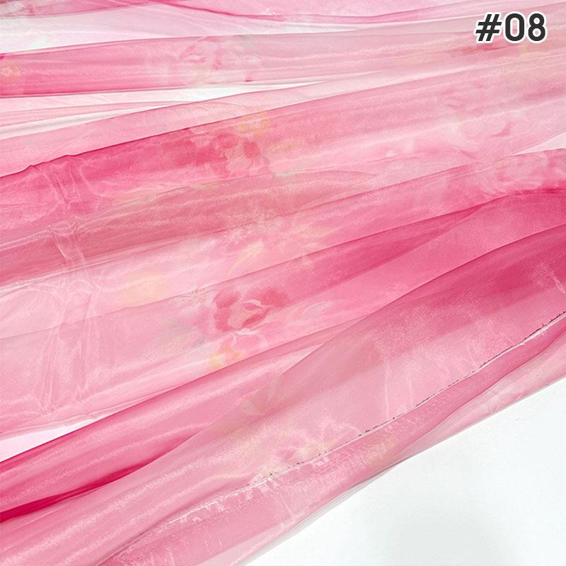 1M Chinese Style Gradient Ultra-thin Chiffon Designer Fabric Translucent Tulle Fabric DIY Ancient Hanfu Dress Costume Upholstery