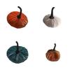 Luxurious Blue Velvet Pumpkin Plush Throw Pillows For Elegant Halloween Decor