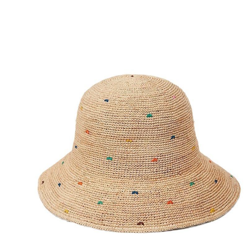 

Соломенная шляпа женская милая с большими полями солнцезащитная складная морская рыбацкая отпускная шляпа от солнца пляжная шляпа летняя one size fits all