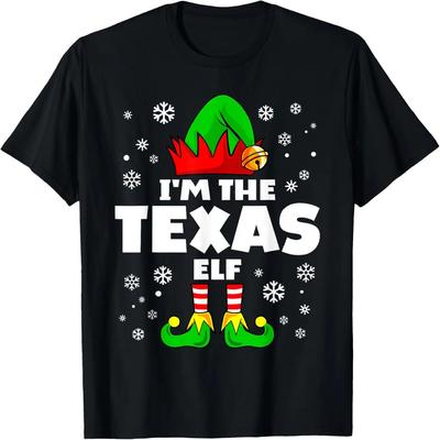 Funny Texas Elf Family Matching Group Happy Christmas T-Shirt