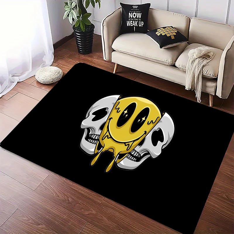 Tappeto Teschio Faccia Sorridente Creativo Divertente per Soggiorno Camera da Letto Corridoio Alfombra Antiscivolo Tappeto Divano Zerbino Decorazione Casa Tapete