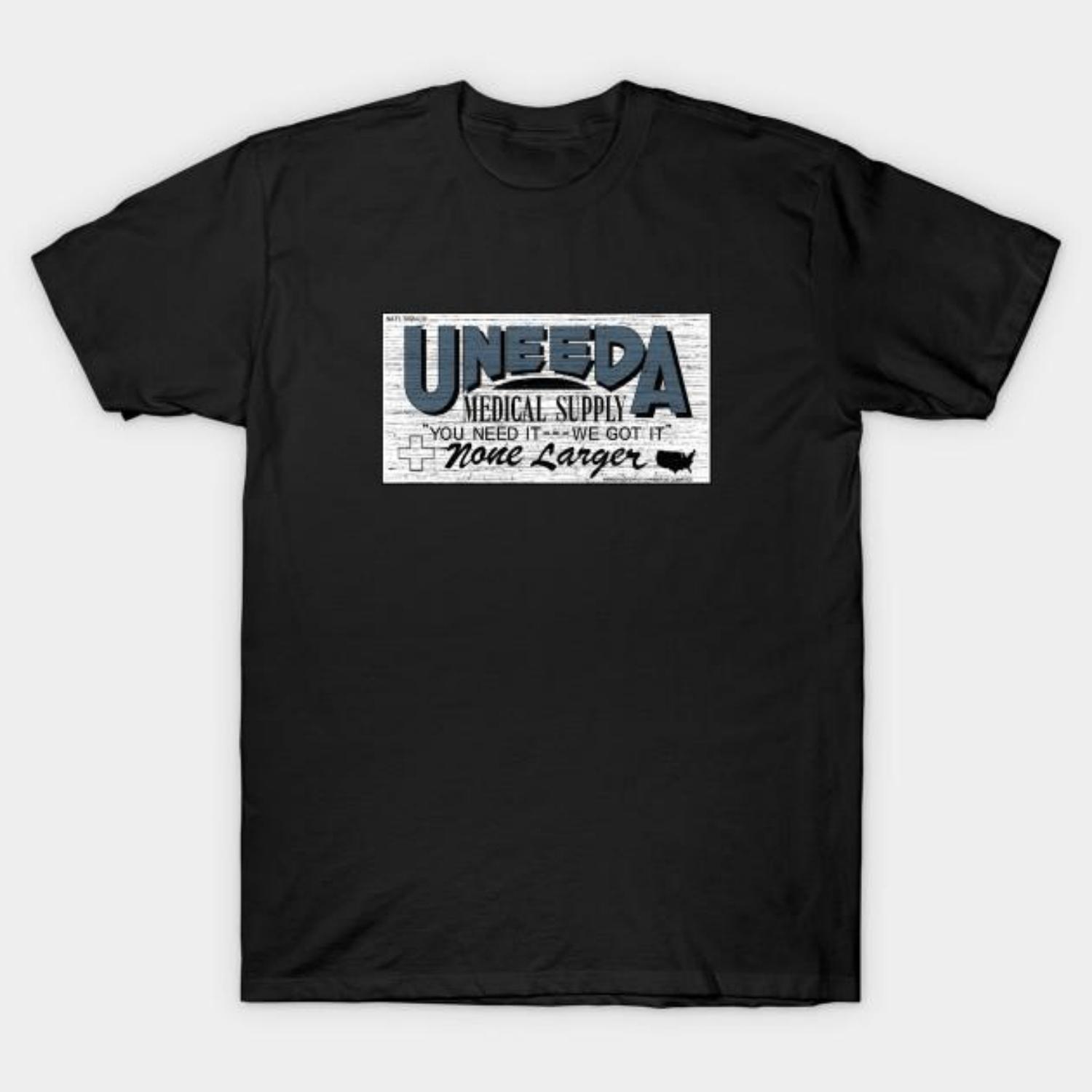 

Men Black Print T-shirt Uneeda Medical Supply No-Cut Transfer Paper Print Cotton Tshirt XXXXXL