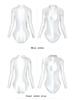 Solid Color High-Cut Rhythmic Gymnastics Leotard Ballet Dancewear - Women's Silky Luster One-Piece Swimsuit Base T-Shirt