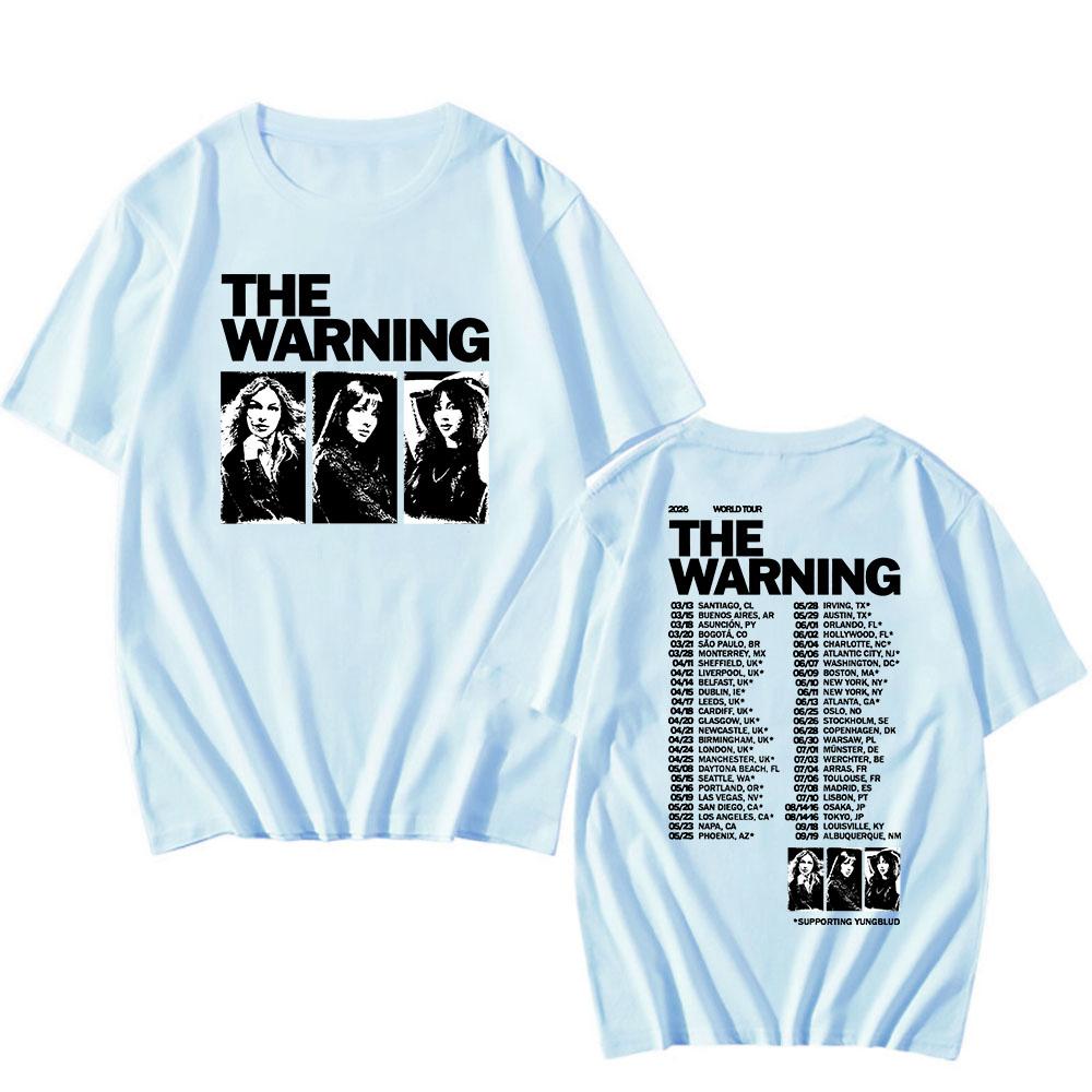 La T-shirt a maniche corte Warning World Tour 2026 100% Cotone Ampia T-shirt da Uomo Unisex Streetwear Casual Girocollo T-shirt da Uomo T-shirt Band Estiva