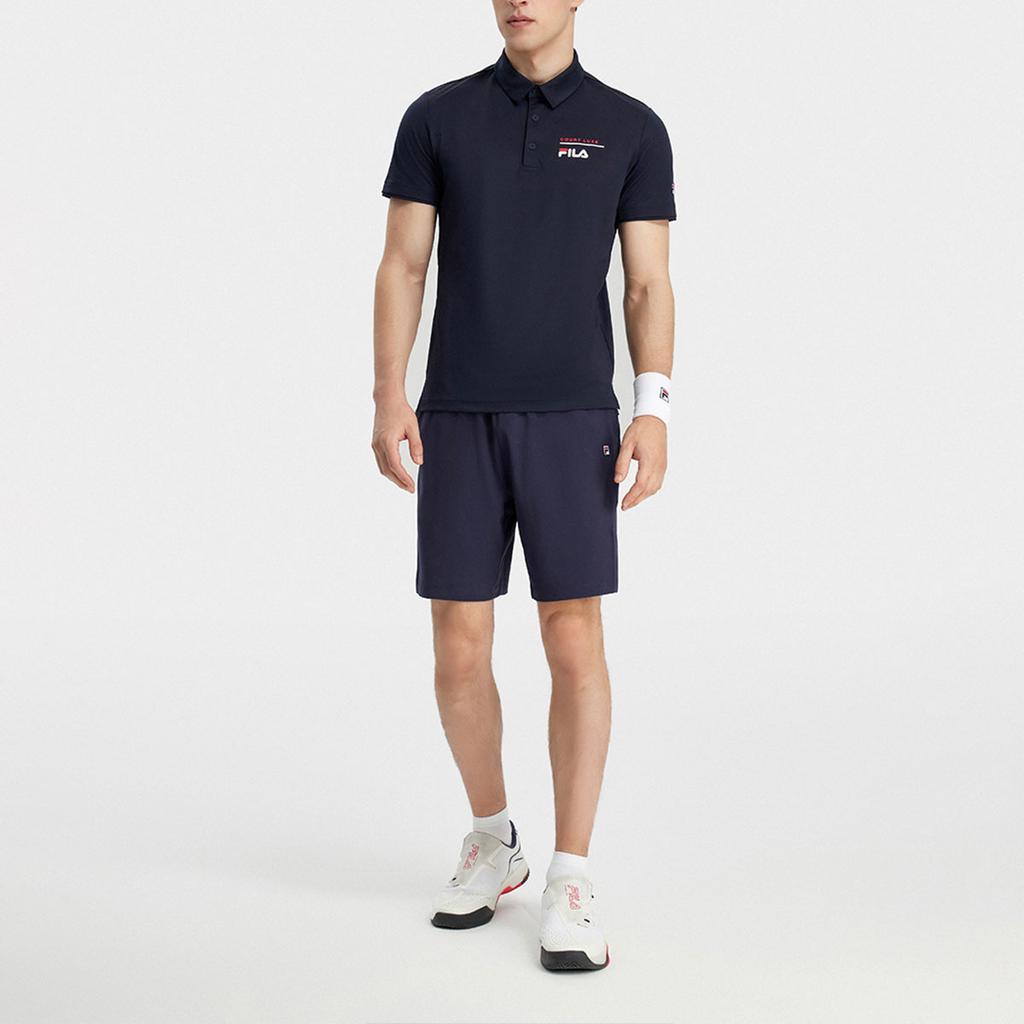 Fila Letter Logo Tennis Short Sleeve Polo Shirt Men Polo Shirts Dark-Blue A11M323111A-NV