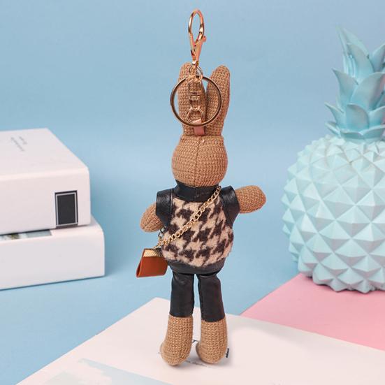 Doll Keychain Animal Design Comfortable Touch Soft Texture Not Easy To Deform Full Filling Decorate Exquisite    Keychain Bag Accessory