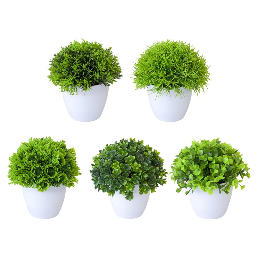 Artificial Bonsai Plants Small Tree Grass Plants Pot Tabletop Landscape Simulated Plant Bonsai Ornament Fake Plant Decoration