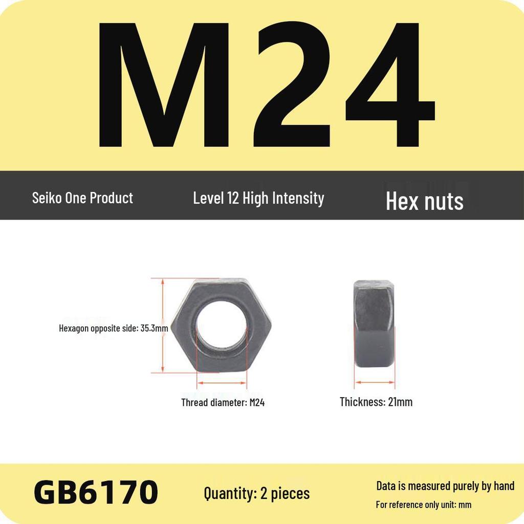 Black Galvanized Nickel-Plated Iron Hex Nut Screw Cap, GB Grades 4.8/8.8/12.9, Sizes M4/M5/M6/M8