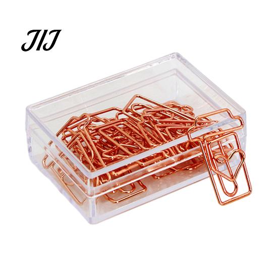 Creative Stationery for Notebooks 10PCS Rose Gold Metal Paper Clips, Decorative Cartoon Shape Durable Fasteners Bookmarks, Documents Organizers Office