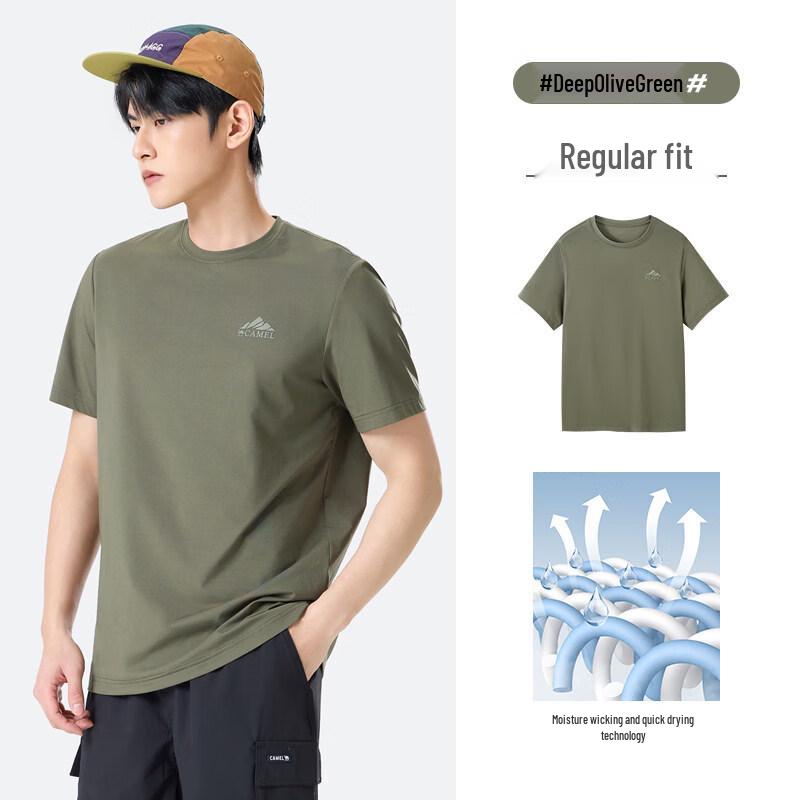 CAMEL Men s Crew Neck Short Sleeve T-Shirt L