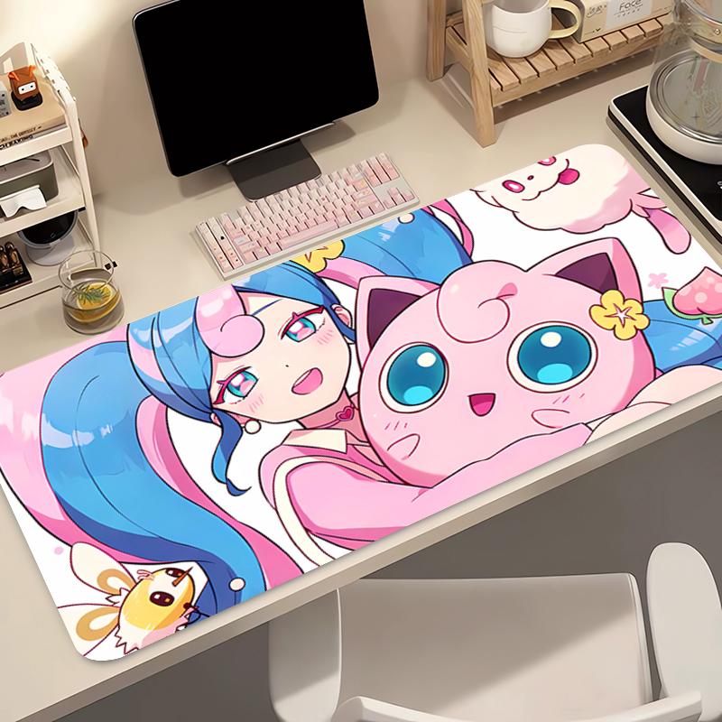 Anime Mouse Pad xcm Pokemon Jigglypuff Large Rubber PC Computer Gaming Mousepad Extended Desk Mat Locking Edge Gamer Carpet