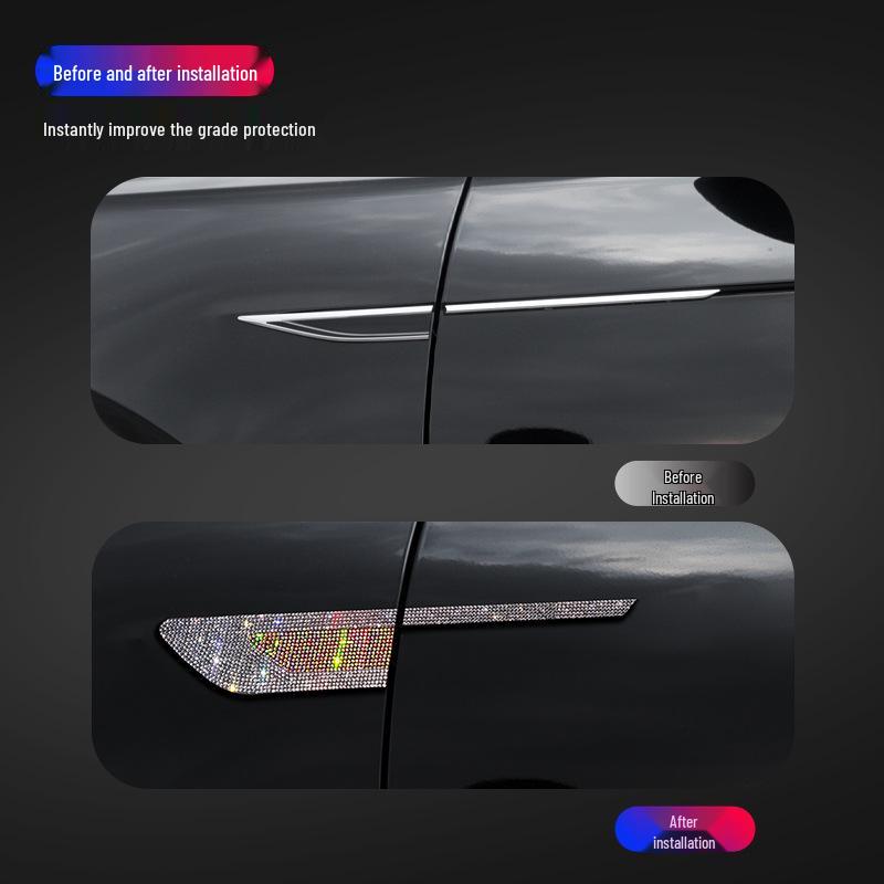 Carbon Fiber Fender Diamond Decal: Anti-Collision Body Decoration