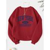 New York Fashion Letter Print Sweatshirt Crew Neck Hooded Casual Sweatshirt for Winter and Fall Women Clothing
