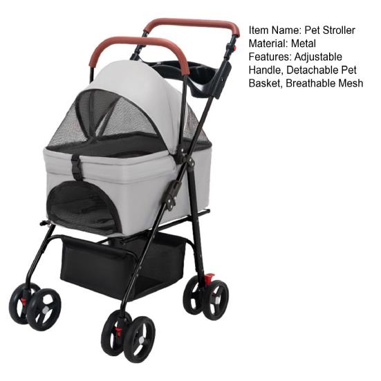 Puppy Carrier Pet Stroller Folding Dog 4 Cat Stroller Wheels Dog/Cat Travel for Small/Medium Large