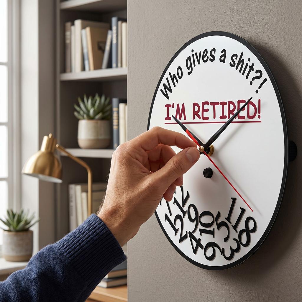 Fun Retirement Wall Clock Novelty Gift for Retiring Men Women Home Decor
