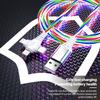 3 in 1 LED Leuchten Fließendes Ladekabel Leuchtende Beleuchtung Schnellladung Micro USB Typ C 1 Meter Länge Für Foto Drahtkabel