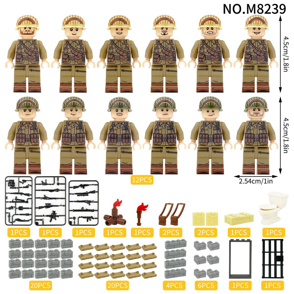 Military Series Fire Support Unit Soldier Figurine Building Blocks Toy