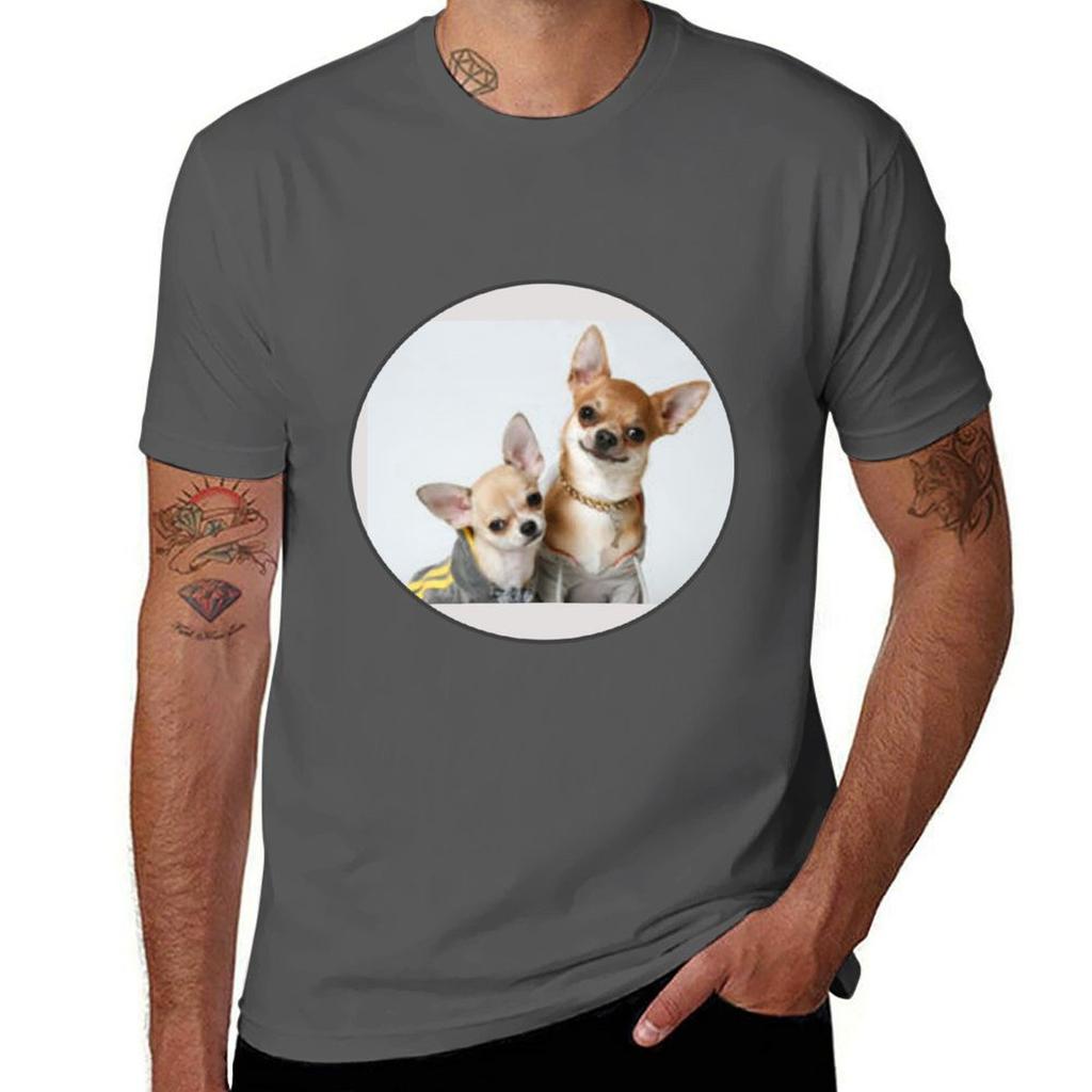 Two Cute Chihuahuas Photography Photo Tshirt Cotton T Shirts High Quality T Shirt Unisex Designer Graphic T Shirts For Unisex Tshirt