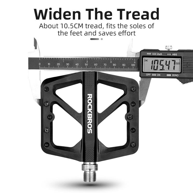 ROCKBROS Bike Pedals Nylon DU Bearing Ultra-light Mountain Non-Slip Bicycle Pedals Big Foot Road MTB Pedals Cycling Accessories