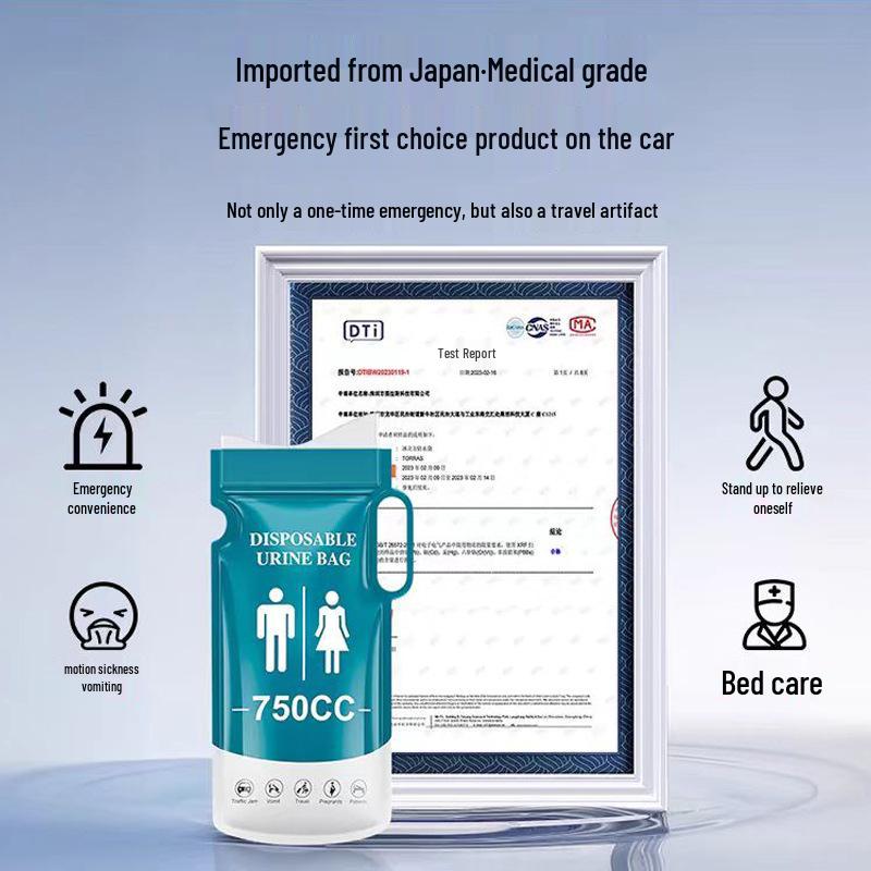 Disposable Unisex Car Urine Bag - Portable Emergency Urinal