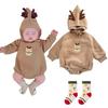 TUPOLILI Santa Baby Baby Christmas Reindeer Christmas Long Set for Boys and Baby Kigurumi Thick Warm Romper, Clothes, Tree, Sleeve, 3-Piece Girls,