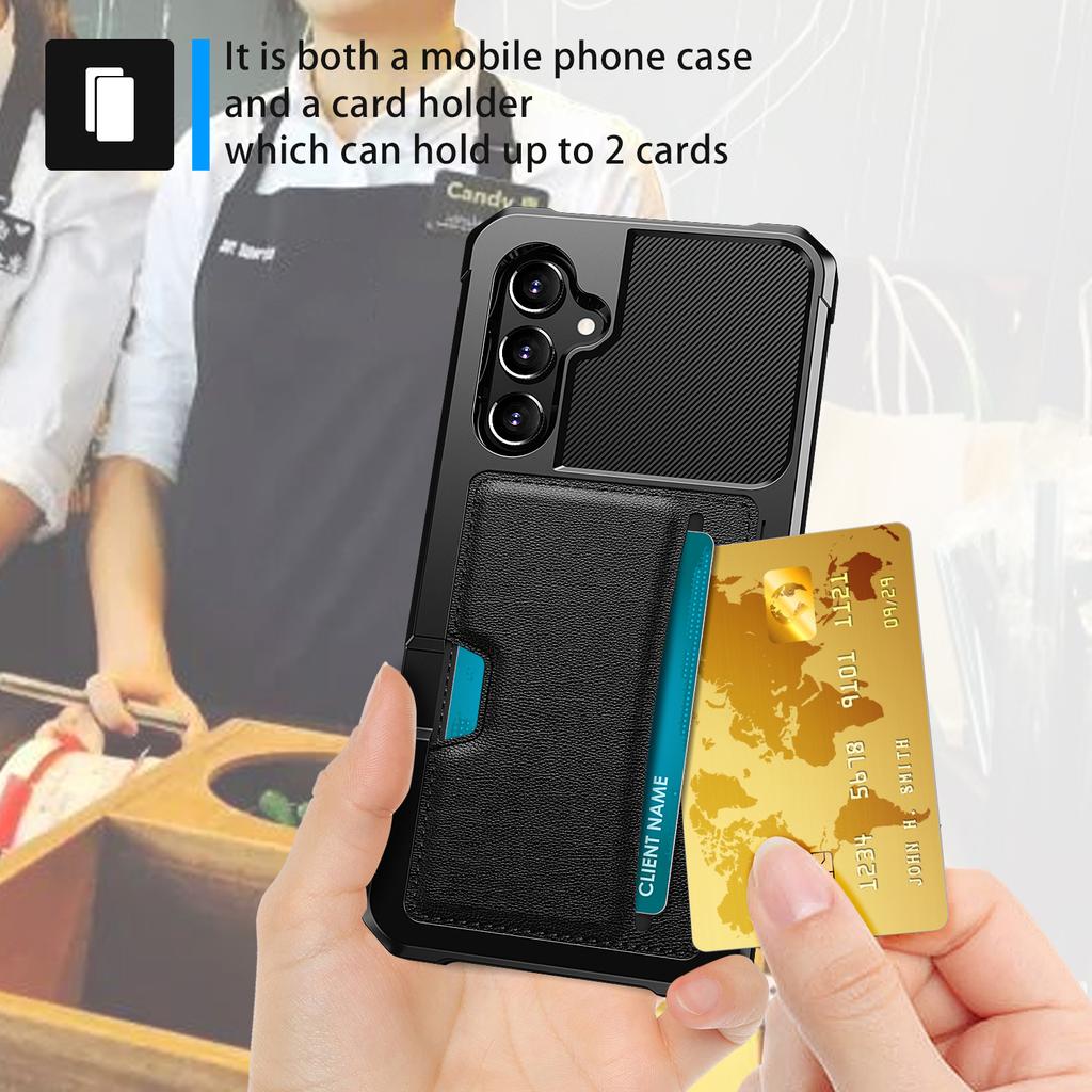For Samsung Galaxy S25 FE Case Card Slot Leather + TPU Defender Phone Cover