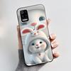 Case For LG K52 Q52 K62 Phone Case Luxury Cute Love Rabbit Funny Ultra Thin Slim Soft Black TPU Silicone Protective Back Cover
