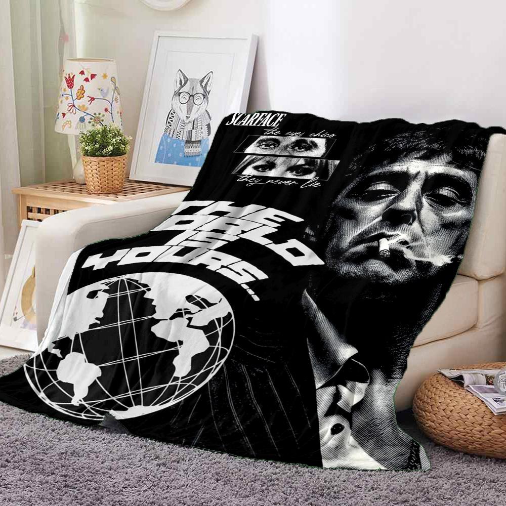 Scarface World Flannel Blanket Throw Blanket Soft Warm Sofa Bed Camping Home Decor Unique Christmas Gift C9211107