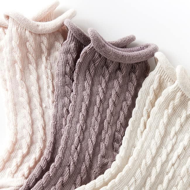 [Kufu] Made In Japan Newborn Socks, Cable Knitted High Socks, 3 Pairs, 7-9cm (Kufuu) Baby Socks
