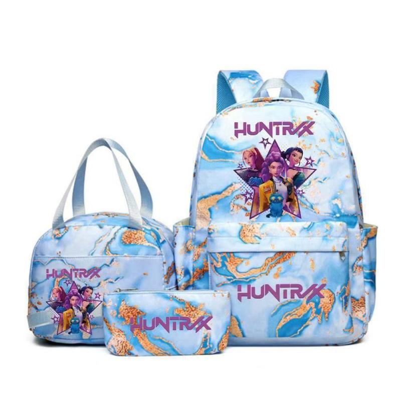 K-Pop Anime Girl Group Themed Backpack Set With Lunch Bag Pencil Case School Kids Oxford Fabric Lightweight Ergonomic Design