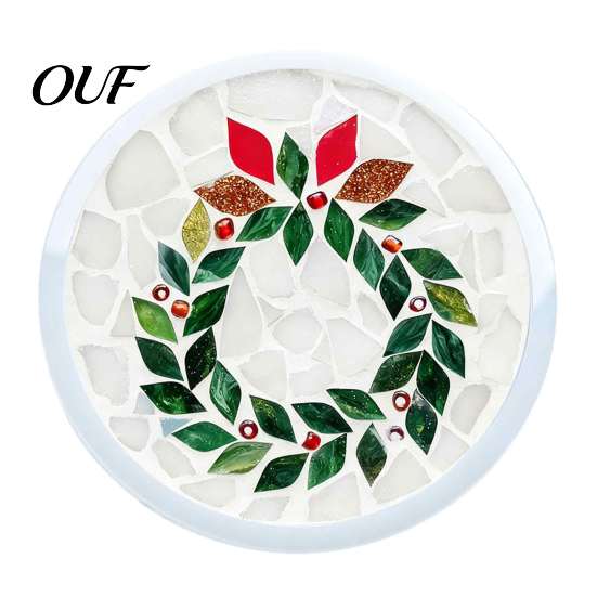 Creative Parent Child Interaction DIY Acrylic Coaster Making Kit, Christmas Theme Decorative Craft, Waterproof Drink Set Table Mat for Holiday
