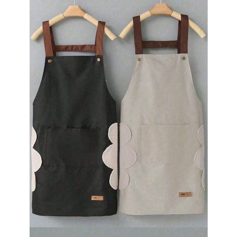 1pc Waterproof & Oil-Proof Cooking Apron, Fashion Home Kitchen Adult Apron For Women, Suitable For Cooking, Restaurant And Work Uniform