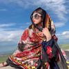 Sunscreen Shawl Women's Summer Thin Qinghai Travel Oversized Scarf Desert Silk Scarf Ethnic Style Scarf Seaside Beach Scarf