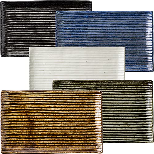 Керамика Минору Мино Яки Квадратная тарелка Синоги 240 Тарелка для жарки Набор из 5 цветов