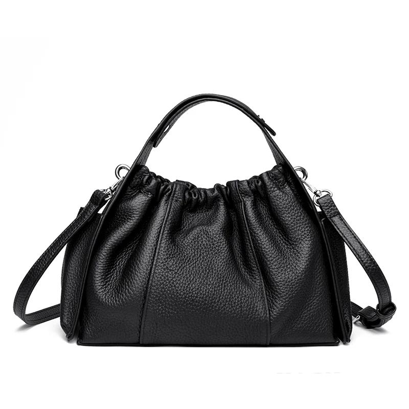 Geantă de mână din piele naturală de mare capacitate pentru femei, genți de umăr moi, tip crossbody