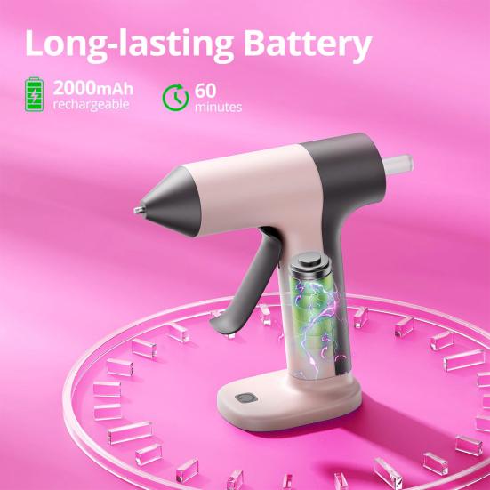 Kabelloser Heißkleberbrenner mit 30 Stück Stäben 30s Vorheizen Automatische Abschaltung