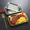 Rectangular Stainless Steel Storage Trays Non-Stick Cake Dessert Snack Dishes Barbecue Steak Plate For Food Kitchen Accessories