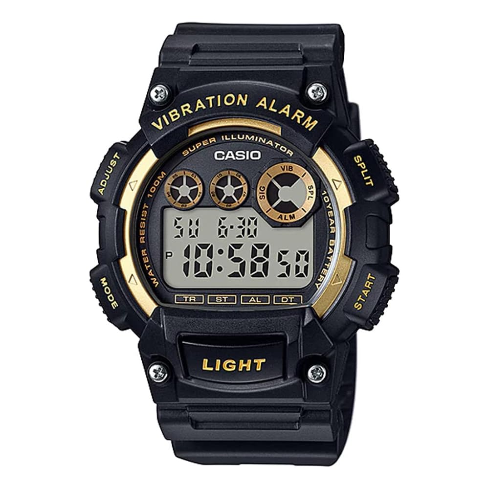 

Casio W-735H-1A2 Digital Vibration Alarm Watch Gold for Kids and Men