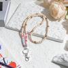 BeYumi 5Pcs Wooden Beaded Lanyards for ID Badges Women Teacher Lanyard with ID Holder School Work Female Accessories Gift