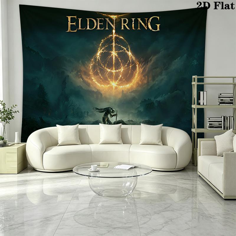 ELDEN RING Wall Tapestry Aesthetic Wall Hanging Printed Fabric Blanket Decorative Tapestries for Bedroom Living Room Home Decor