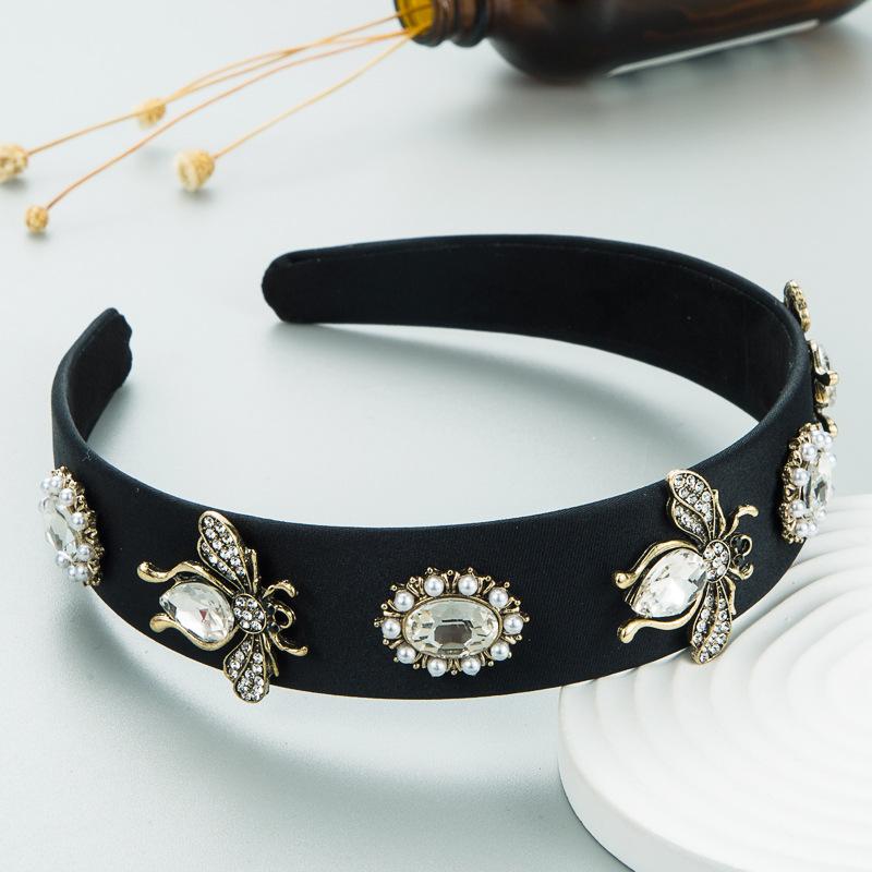 Baroque Rhinestone Handmade Metal Bee Headbands Hairbands For Women Girls Hair Accessories
