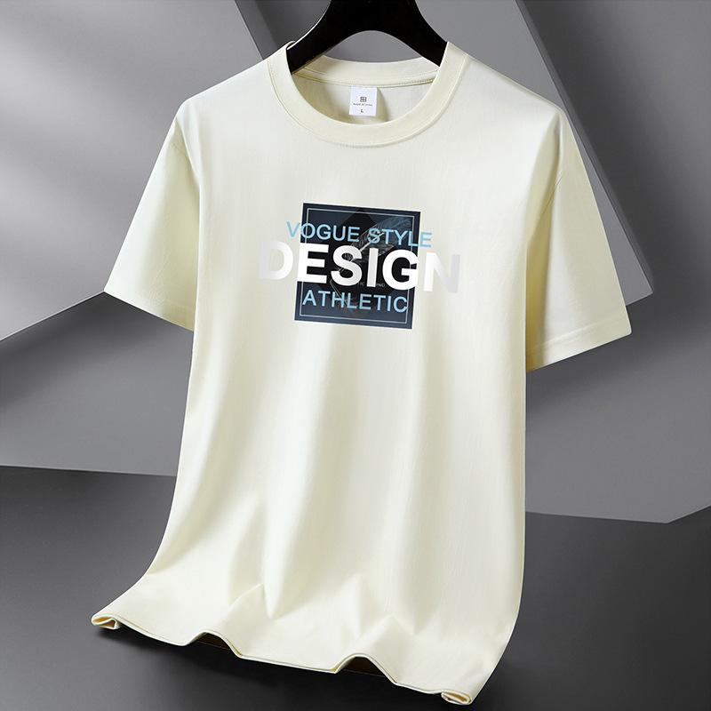 Men Loose Short Sleeve Letter Printed Pullover Compassionate Cotton T-shirt