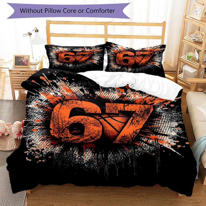 3pcs Basketball Bedding Set Duvet Cover Closure Includes 1 Duvet Cover & 2 Pillowcases, Soft and Comfortable for All Seasons.