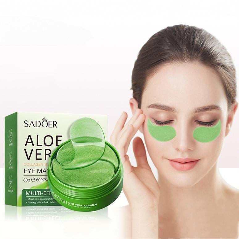 Kolagen oční masky s aloe vera zlepšuje tmavé kruhy, jemné linky a slzné skvrny kolem očí a oční váčky pro rozjasnění tónu pleti