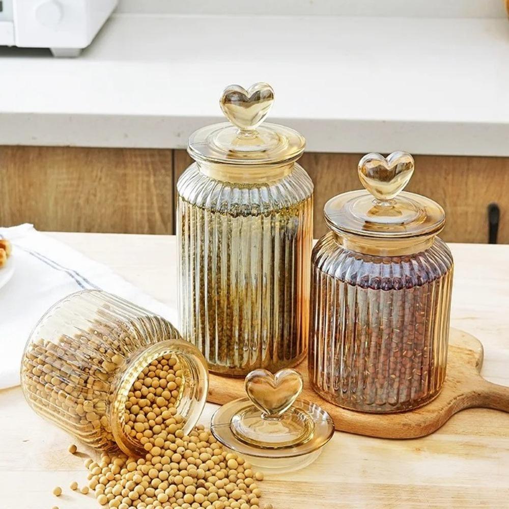 Transparent Pickle Jug with Shape Lid Jam Jar Wine Bottle Food Storage Container  Home